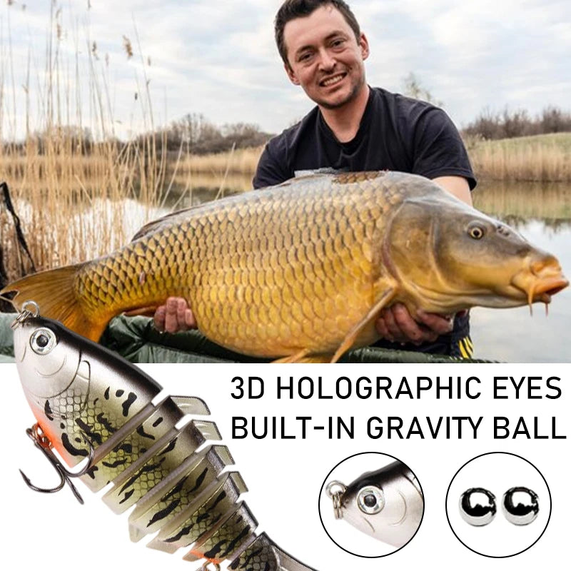 5 Packaged in Multiple Sections Swim bait Fishing Lure Set Realistic Fish Design Treble Hook Sinking