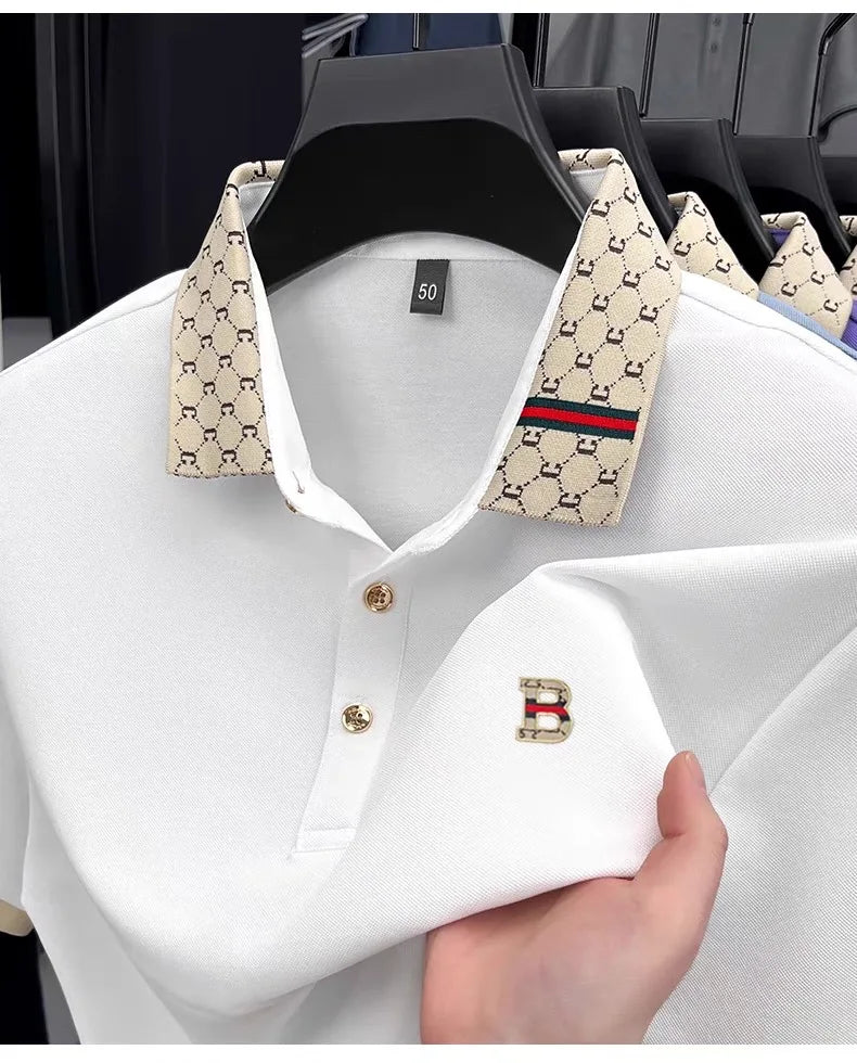 Polo Shirt Lujo Letra B Bordada | Manga Corta | Moda Verano para Hombre 👔
