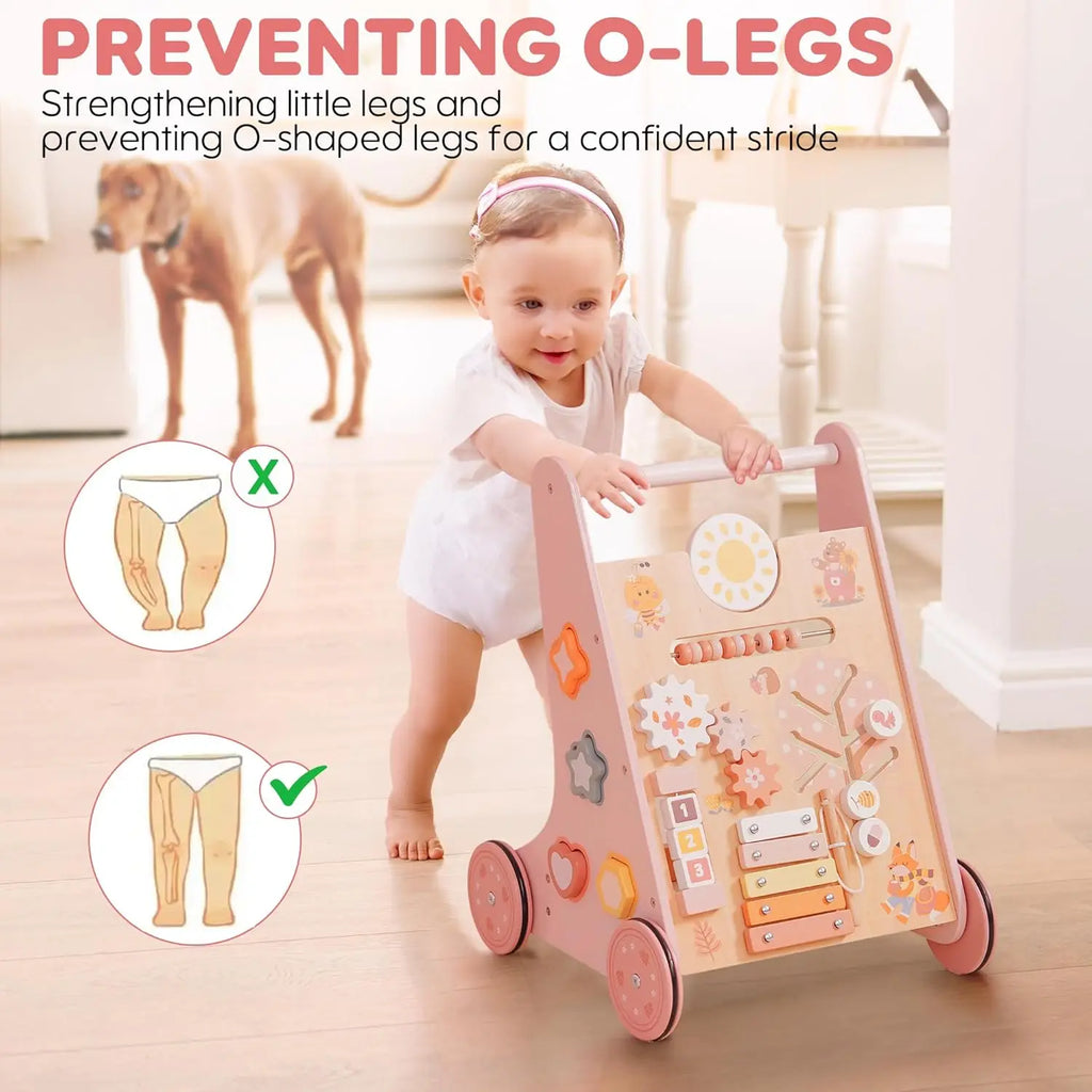 Andador de Madera Montessori para Bebés | Juguete de Empuje
