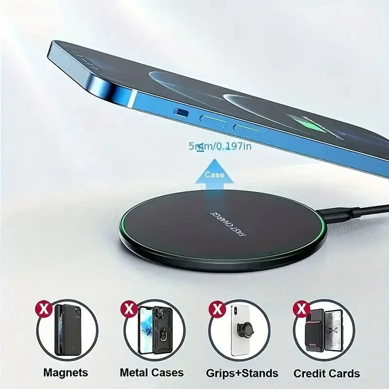 200W Fast Wireless Charging Pad | Samsung Galaxy S25/S24 + iPhone 16/15/14 + Xiaomi