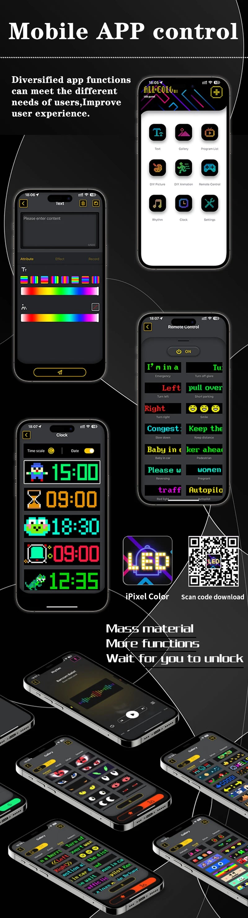 Panel LED RGB GCTECHING Programable | Bluetooth App | Texto Desplazable | Camión y Coche | DIY - Firu Total Sales