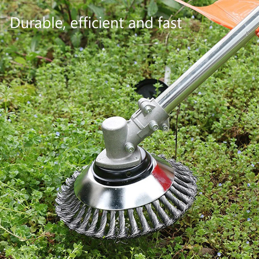 8 inch Steel Wire Wheel Garden Weed Brush Lawn Mower Grass Eater Trimmer Cutter Tools Garden Grass Trimmer Head Weed Brush