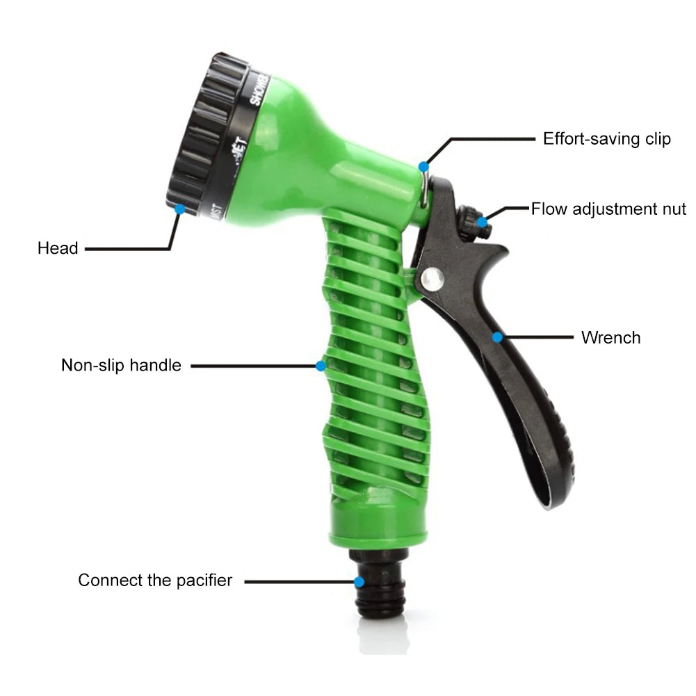 Garden Sprinkler Hose Nozzle 7 Adjustable Modes Irrigation Nozzle Multifunctional Water Spray Gun for Garden Lawn Watering