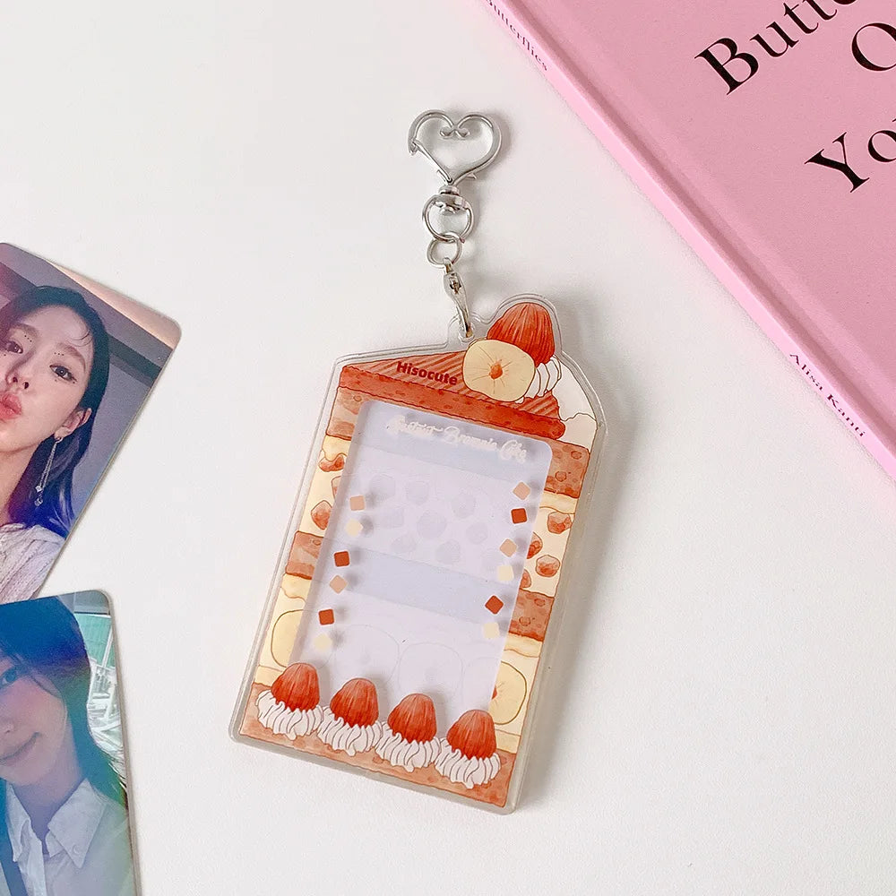 MINKYS Summer Fruit Acrylic 3 inch Kpop Photocard Holder Photo Card Holder Bag Pendant School Stationery
