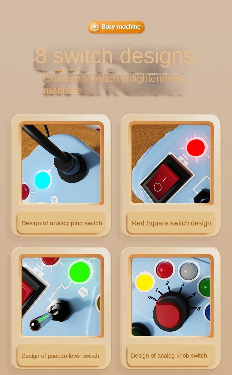 Tablero Sensorial Montessori para Bebés y Niños