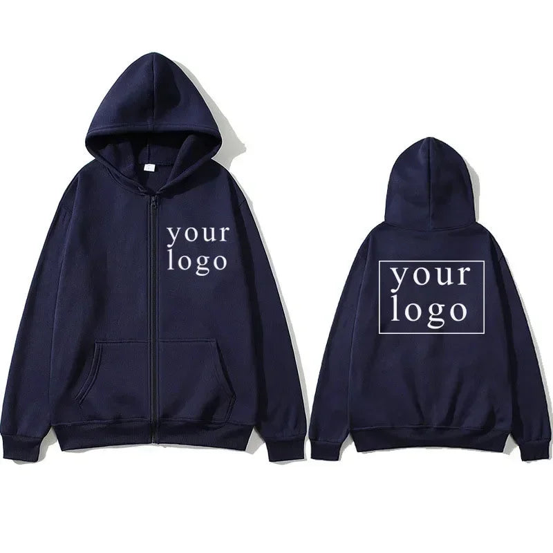 Hoodie Cardigan con Cremallera DIY 2025 | Logo Personalizado | Hombre y Mujer 👕