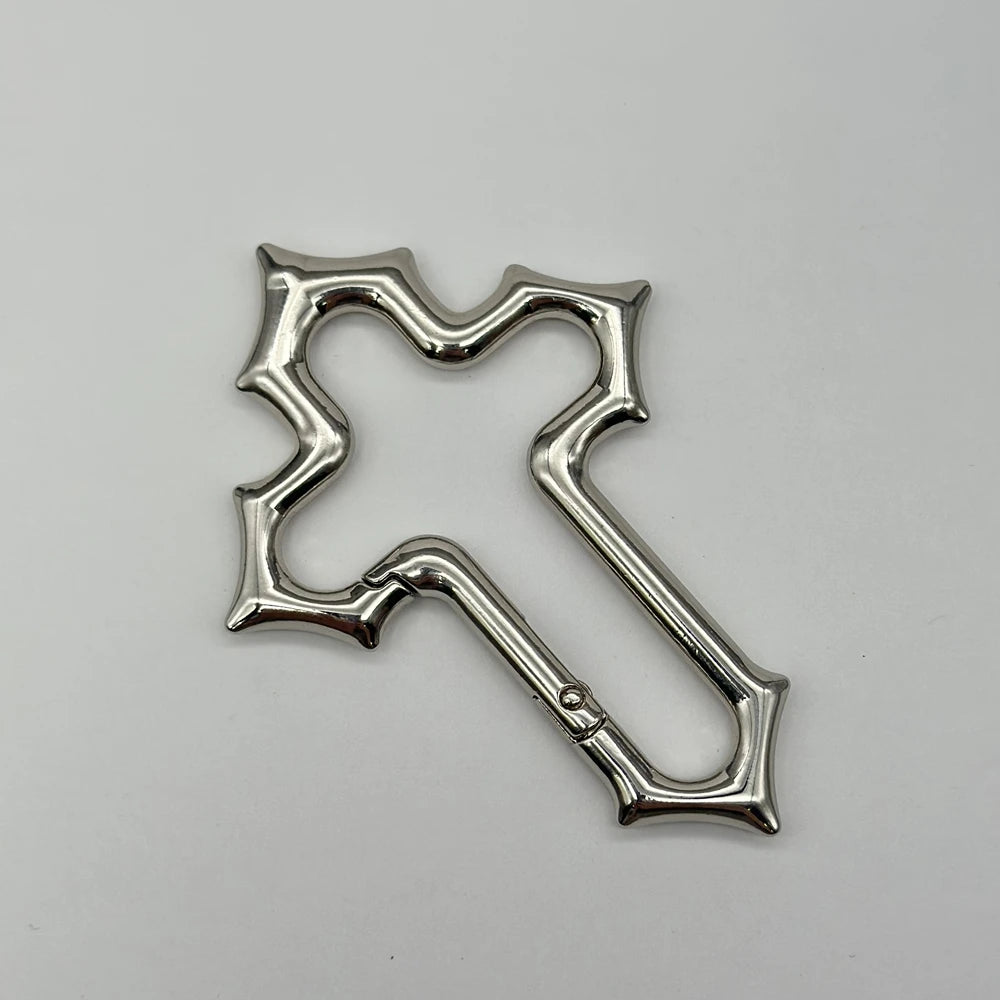 Cross Carabiner Keychain Religious Crucifix Grunge Clasp Key Clip EDC Gift Dad Boyfriend Men Camping Hiking Outdoor Climber