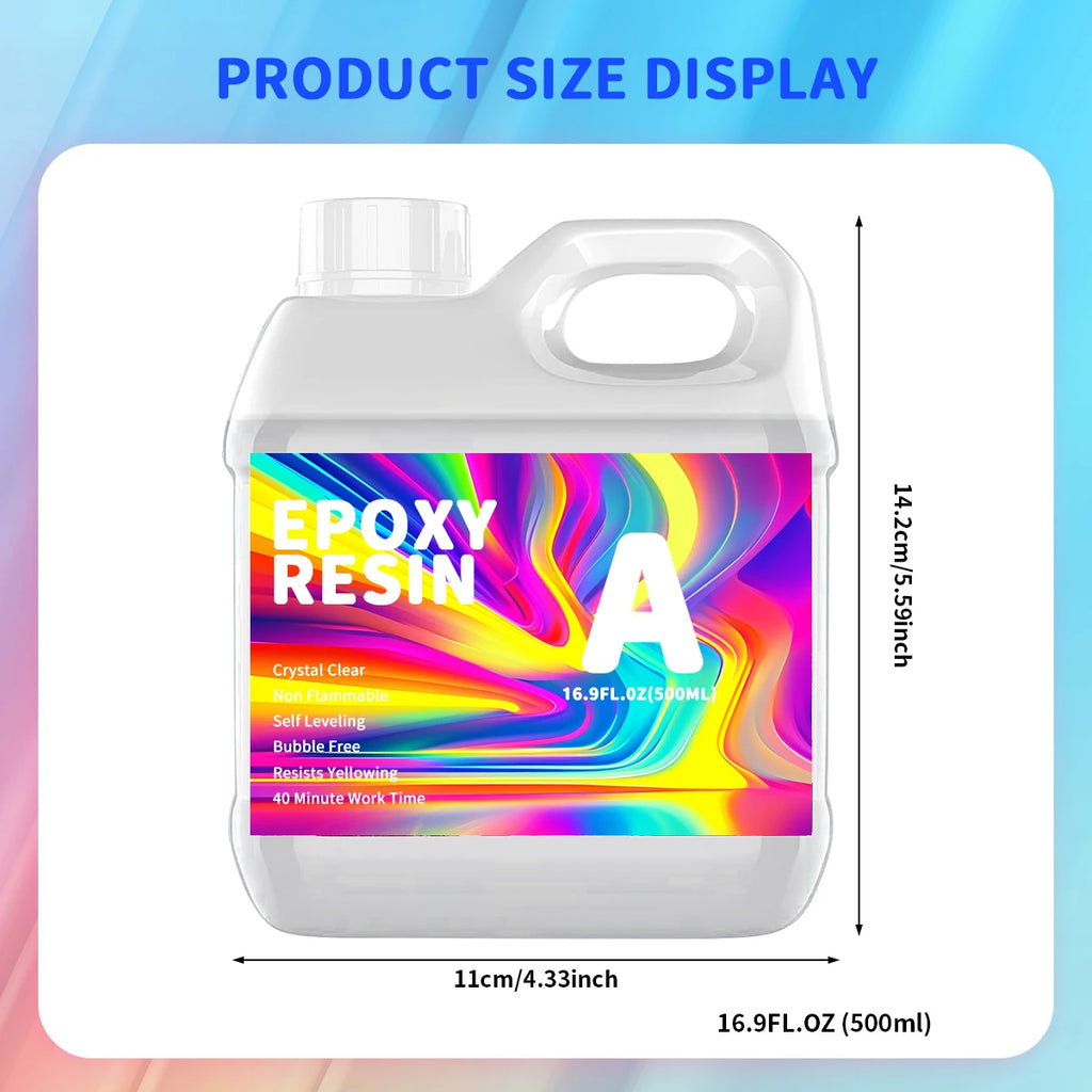 Resina Epoxi Transparente Profesional 500ML | Bajo Olor | Joyería y Mesas de Río ✨