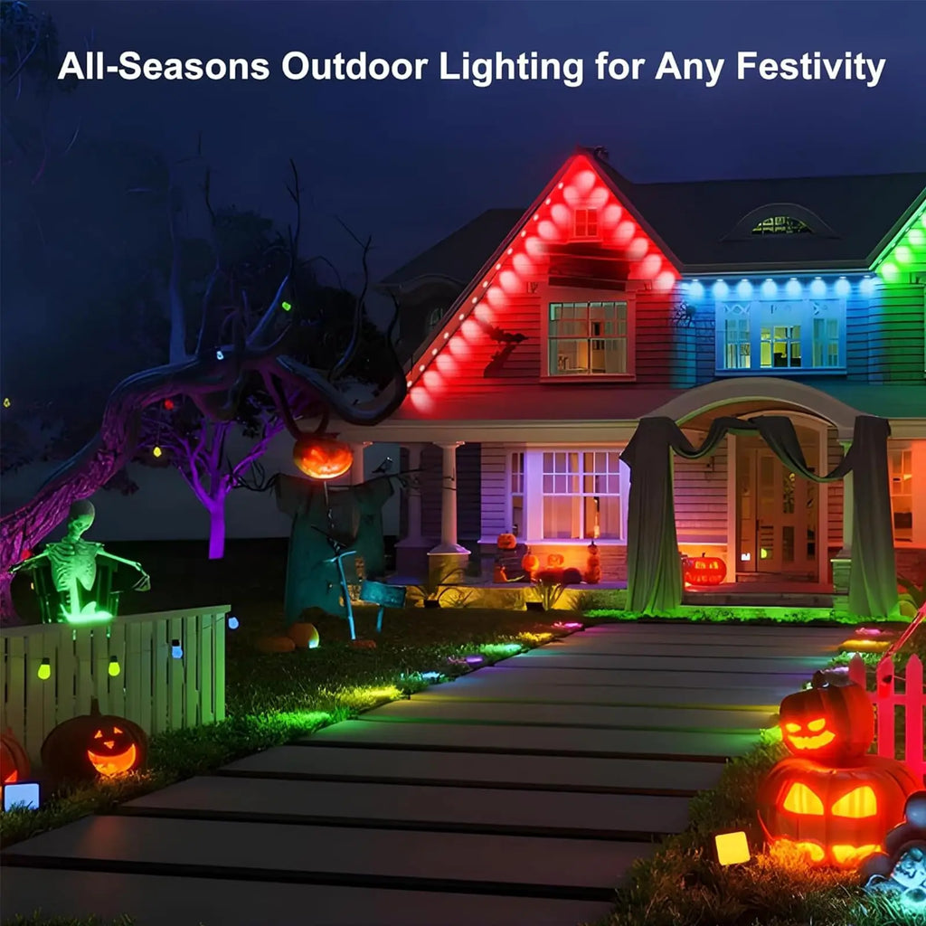 Luces Alero Exterior MIMIRGB 150FT | 90LEDs RGBIC | App Control | Sincronización Musical | Alexa | Fiestas y Navidad - Firu Total Sales