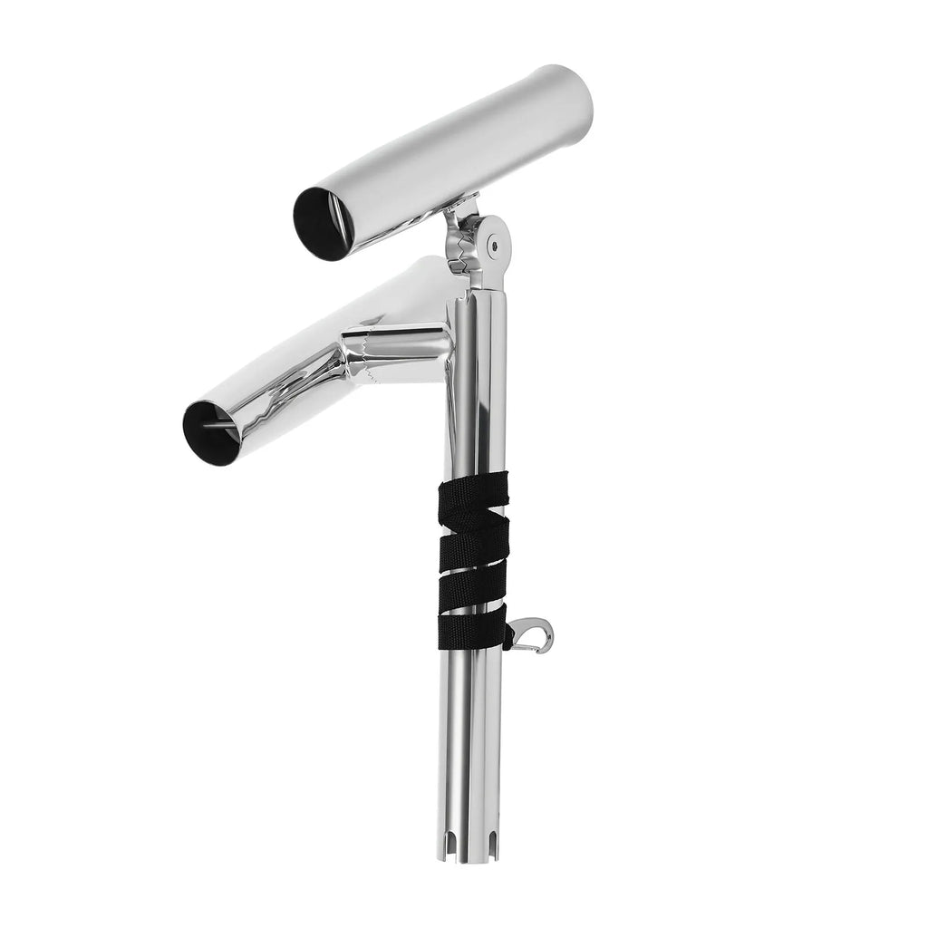 Adjustable Double Angle Fishing Rod Holder for Boats Yachts Stainless Steel Corrosion Resistant and Durable