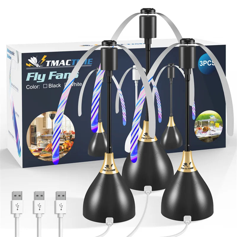 Ventilador Repelente de Moscas USB para Mesa | 2/3pcs | Picnic, BBQ y Fiestas 🎉 - Firu Total Sales