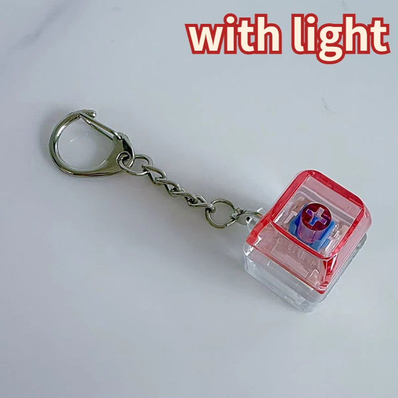 4/9 Keys Mechanical Keyboard Axis Tester LED Keyboard Key Toy Stress Relief DIY Button Keycap Fidget Keychain Toys Gift