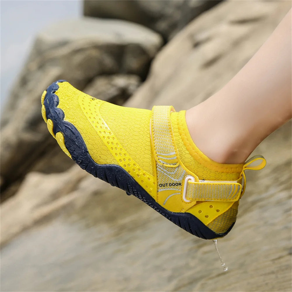 Men Women Water Shoes Quick Dry Non-Slip Five Finger Shoes Outdoor Wading Swimming Barefoot Aqua Shoes Lightweight Sneakers