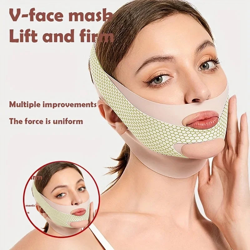 Banda Reductora Facial V-Shape | Reductor Doble Mentón | Lifting y Adelgazamiento | Cómoda para Dormir - Firu Total Sales