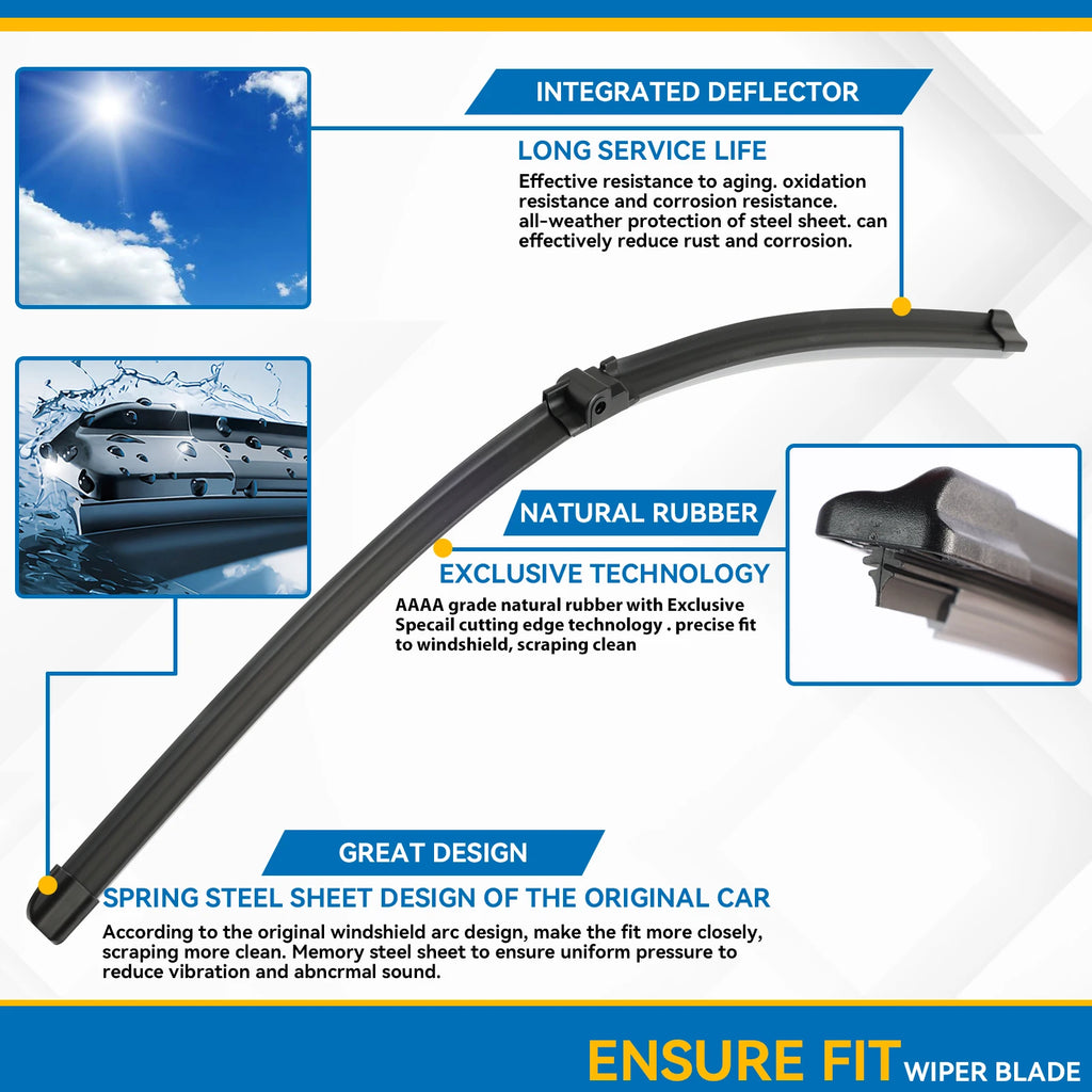 Erick's Wiper LHD Front Wiper Blades For Mercedes Benz C Class W204 2009 - 2012 Windshield Windscreen Window Brushes 24"+24"