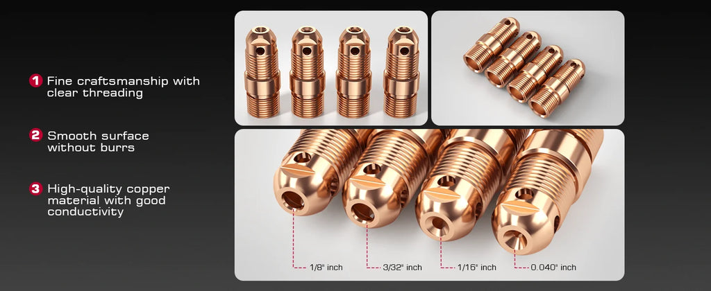 ARCCAPTAIN TIG Welding Torch Accessories Kit  Alumina Nozzle Collets Body Stubby Gas Lens #10 Glass Cup Consumables Kit