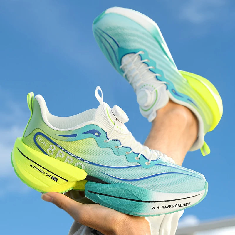 Tenis Running Maratón Placa de Carbono | Transpirable | Malla Ligera | Hombre y Mujer | Antideslizante