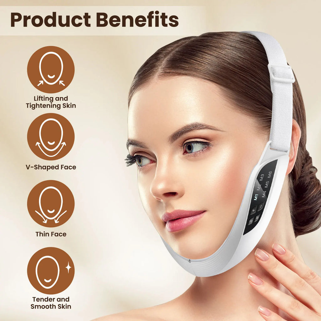 Masajeador Facial EMS PASTSKY | Lifting Antiarrugas | Reductor Doble Mentón | LED Fototerapia | Recargable - Firu Total Sales