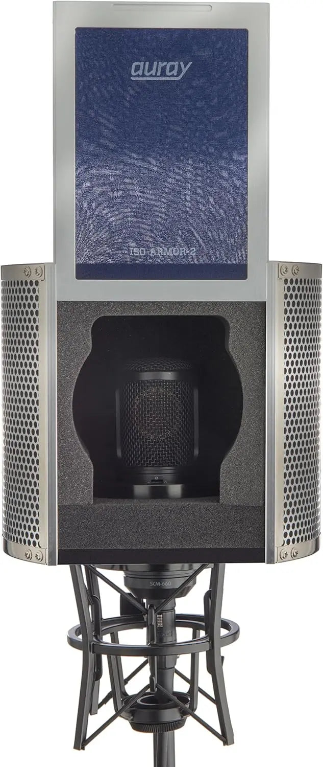 Microphone Isolation Chamber with Pop Filter, Reduces Noise for Clear Vocal Recording