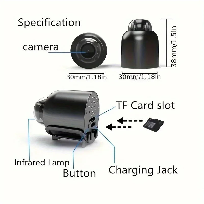 Mini WiFi Camera 1080P HD — Night Vision + 2-Way Audio | Baby & Pet Monitor