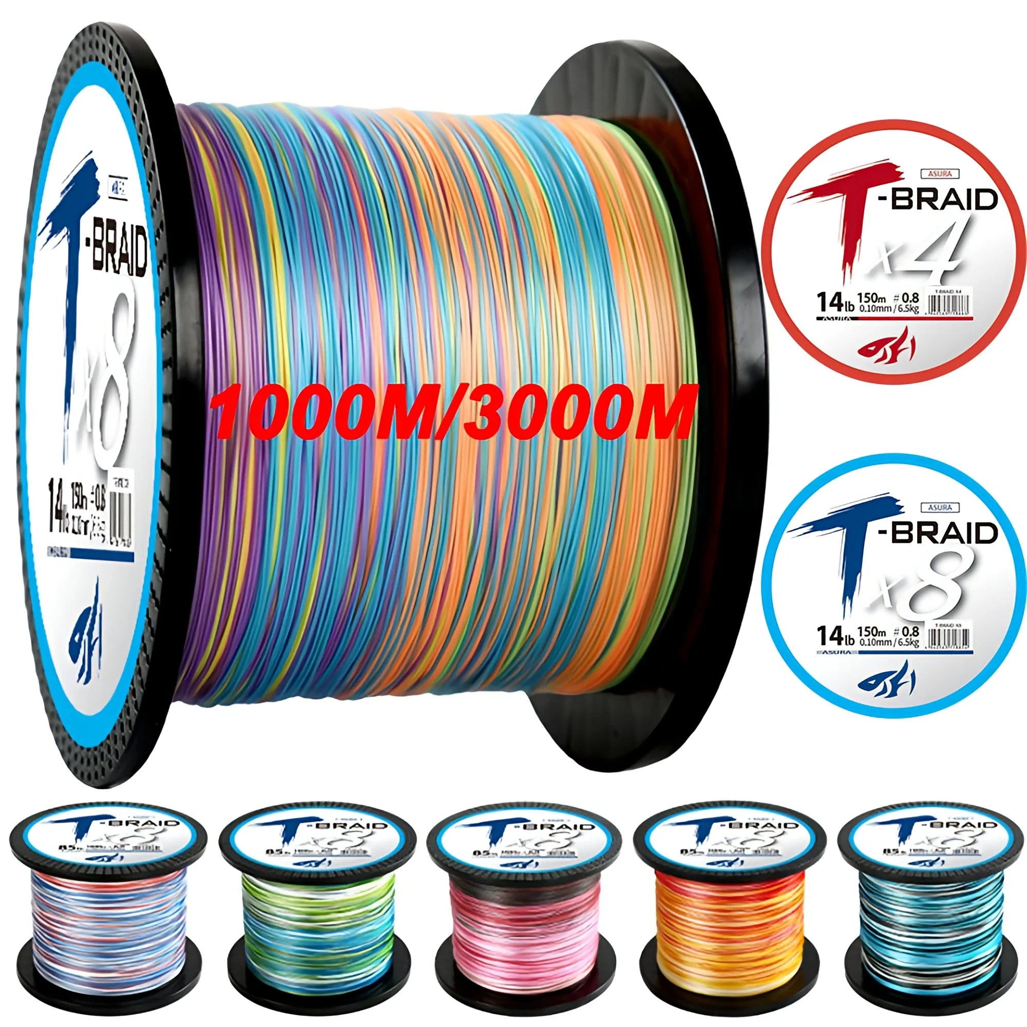 Thornsline Asura Series 8 Strands 4 Braided 1000M 3000M Fishing Line Multifilament PE Line For Carp Fishing  Saltwater pesca New