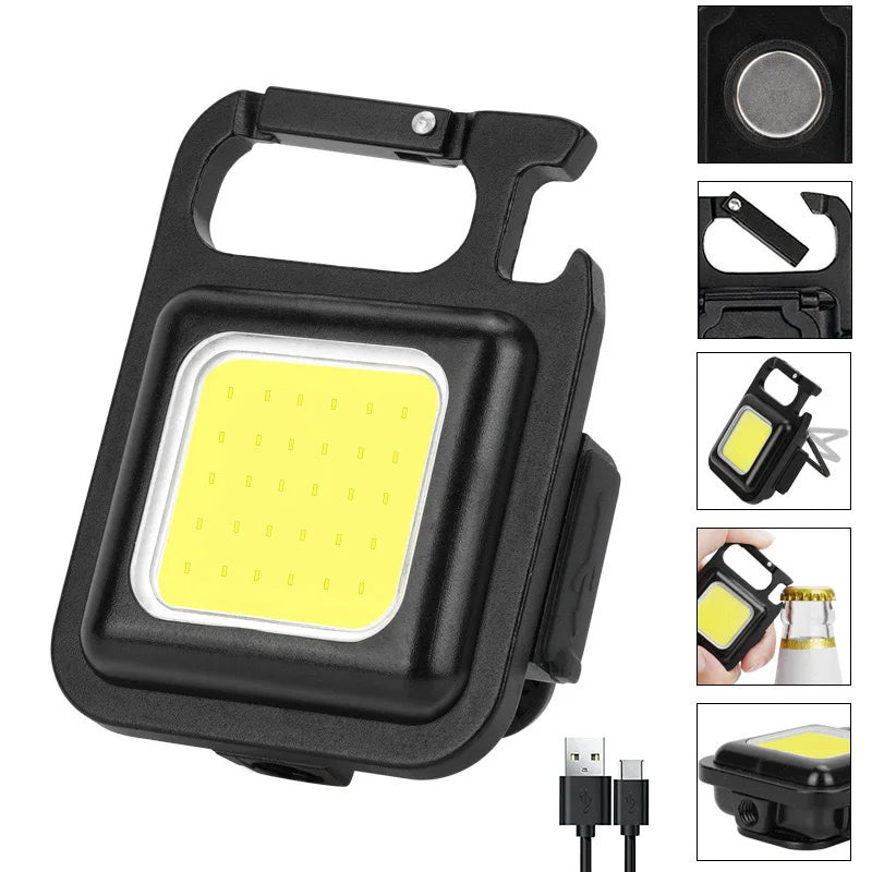 COB LED Mini Flashlight Super Bright Key Chain Light Outdoor Emergency Camping Flashlight Bag Accessories Key Ring Wholesale