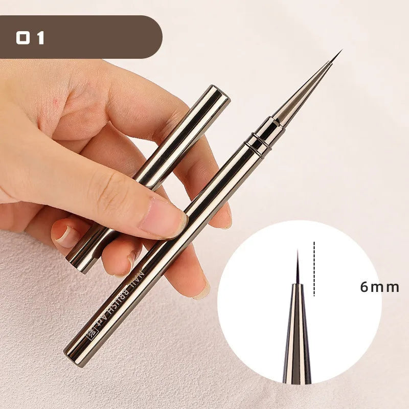 Pluma Liner de Nail Art con Mango de Aluminio | Flores, Hojas y Rayas | Manicure DIY 💅 - Firu Total Sales