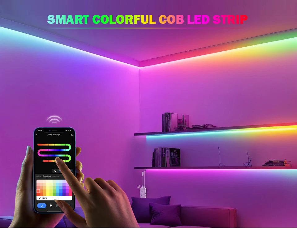 Tira LED RGBIC COB CHNAITEKE Tuya WiFi | 576LEDs/m | WS2811 | Alexa y Google | 12V | Dormitorio - Firu Total Sales