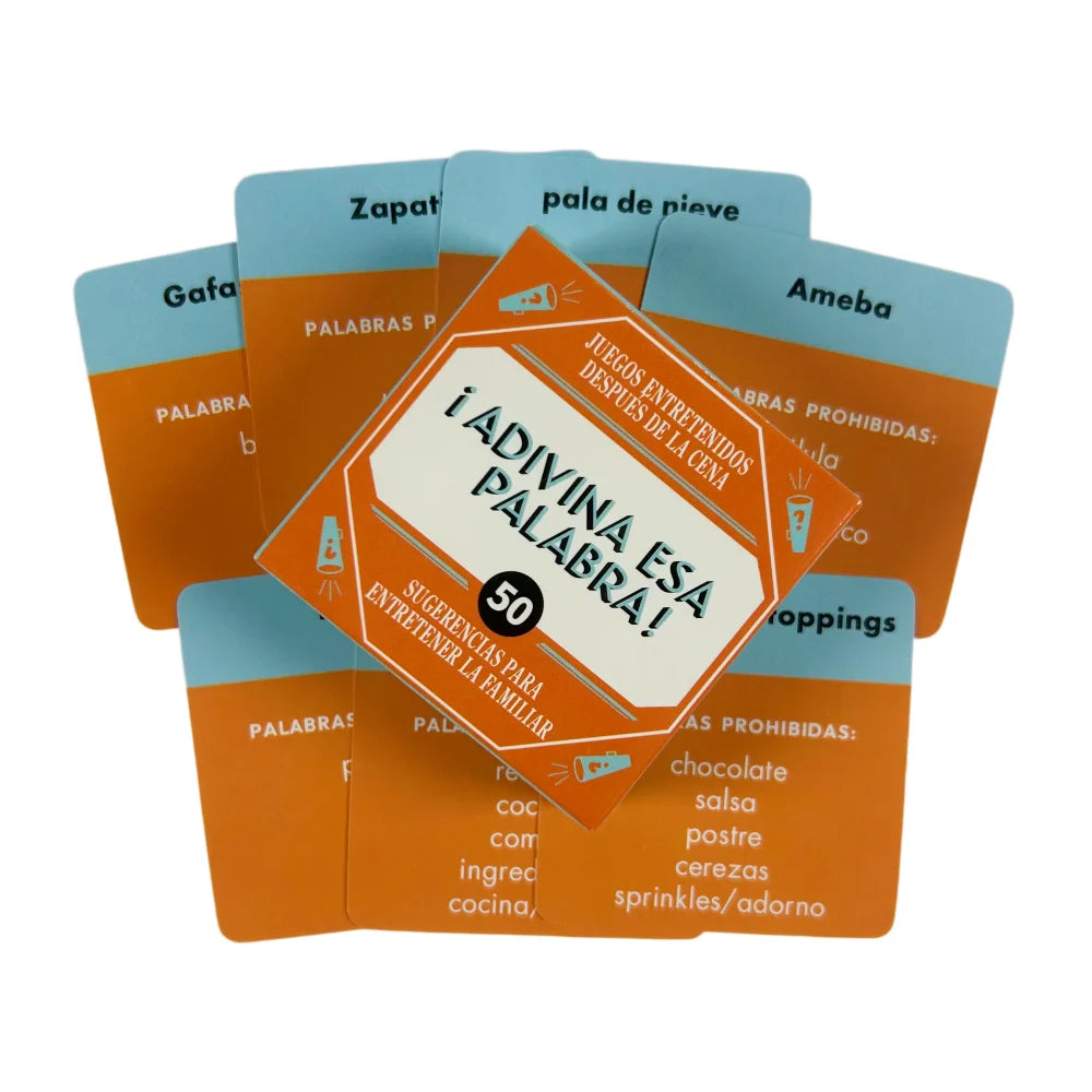 5.5x5.5cm Spanish Mini Size Game Cards " Name That Word !" 50 Pcs Cards Game Family Gathering Card Game Camping Game