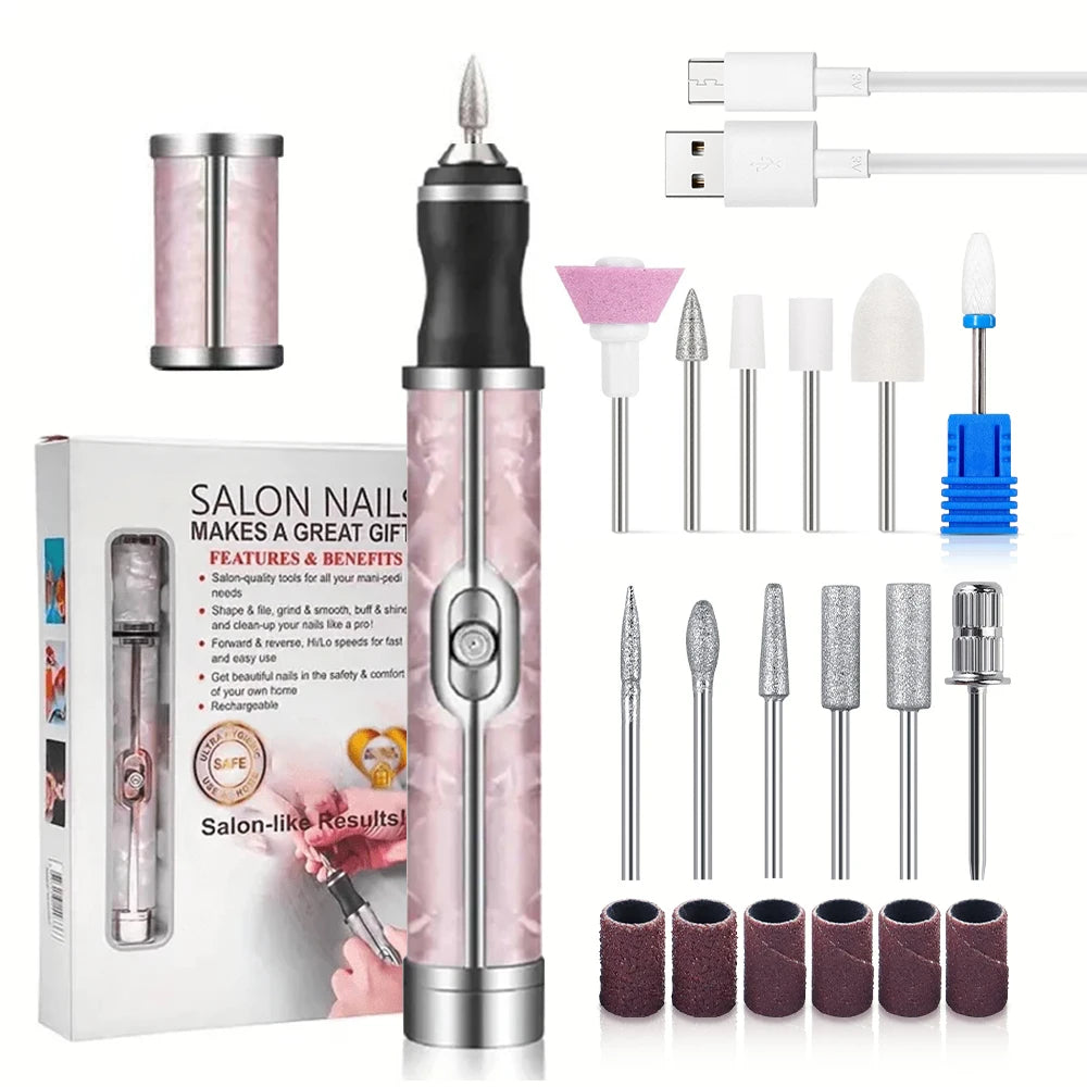 Torno Eléctrico para Uñas Portátil | 4 Velocidades | Kit Manicure y Pedicure Profesional 💅 - Firu Total Sales