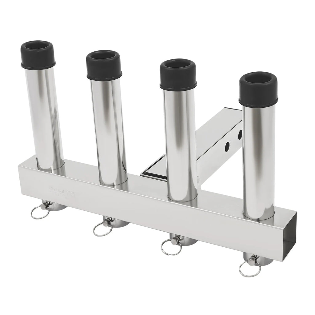 4 Tubes Fishing Rod Holder Bracket Stainless Steel Pole for Cars, Hitch Mount Rod Holder, Truck Adjustment Fishing Rod Rack