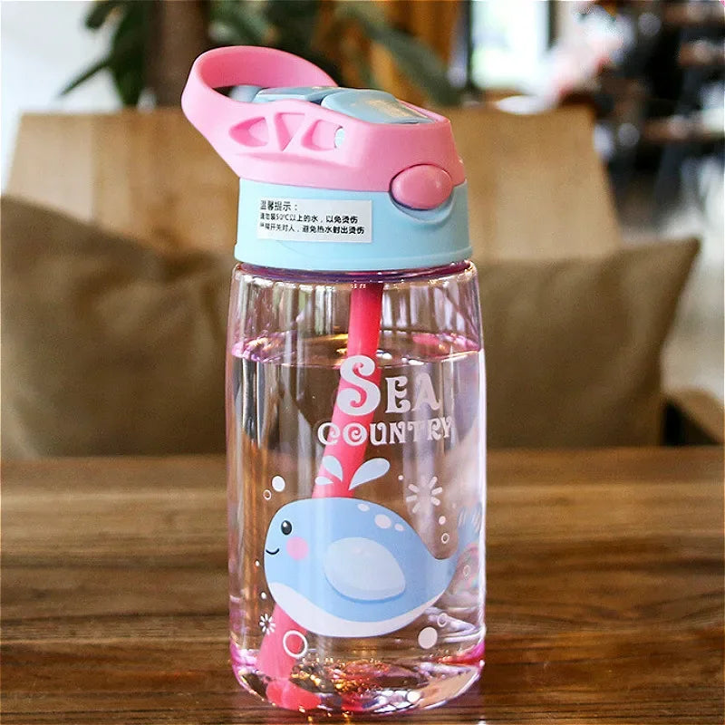 Vaso Sippy Cartoon para Niños con Pitillo | Antiderrame | Portátil Exterior 🍼