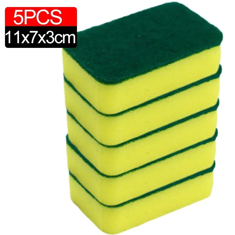 100/1Pcs Kitchen Dishwashing Sponge Soft Absorbent Clean Rub Pot Rust Scouring Pad Removing Kits Household Cleaning Brush Sponge