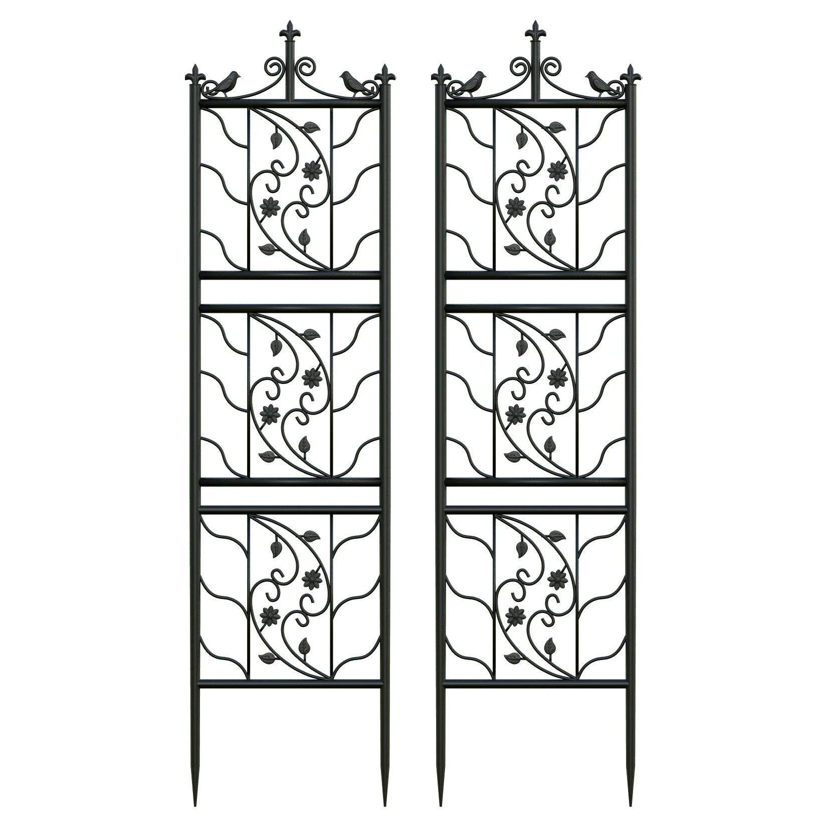 Metal Garden Trellis Tall Plant Climbing Fence for Vegetables Grapes and Flowers