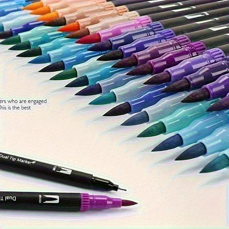 Double-ended watercolor marker set - for painting and handicrafts, durable plastic pen body, Christmas gift