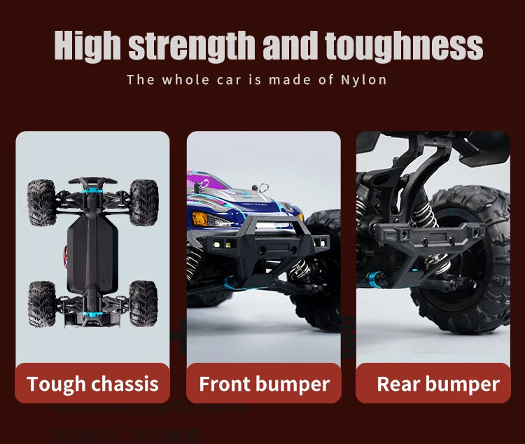 16103 Fast Rc Cars 50km/h 1/16 Off Road 4WD with LED Headlights,2.4G Waterproof Remote Control Monster Truck for Adults and Kids