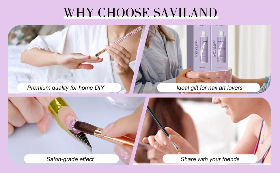 Saviland Monomer Acrylic Nail Liquid 180/500ml Large Capacity Professional Acrylic Nail Liquid For DIY Crystal Liquid Nail Art