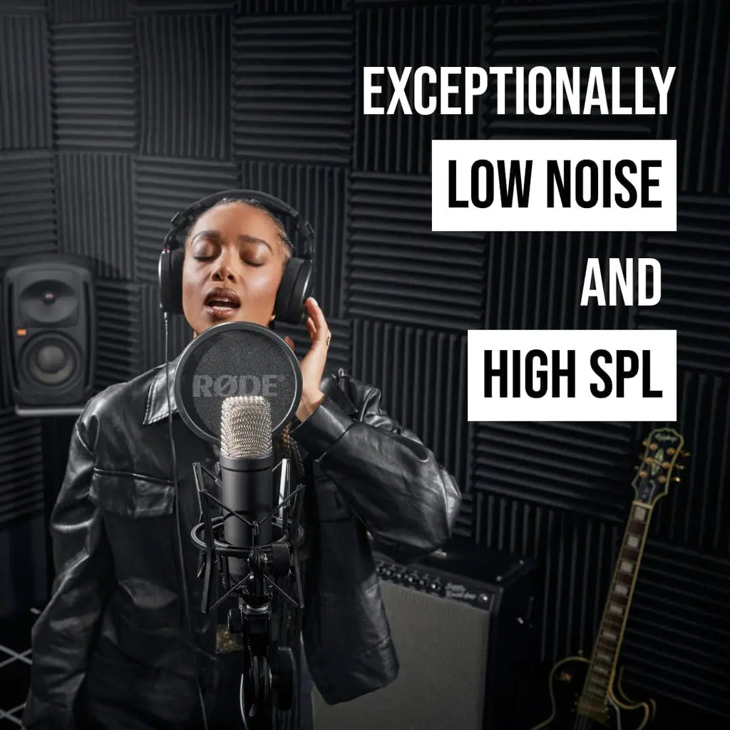 Large-Diaphragm Condenser Microphone with Shock Mount, Pop Filter, XLR Cable for Music, Vocals, Streaming