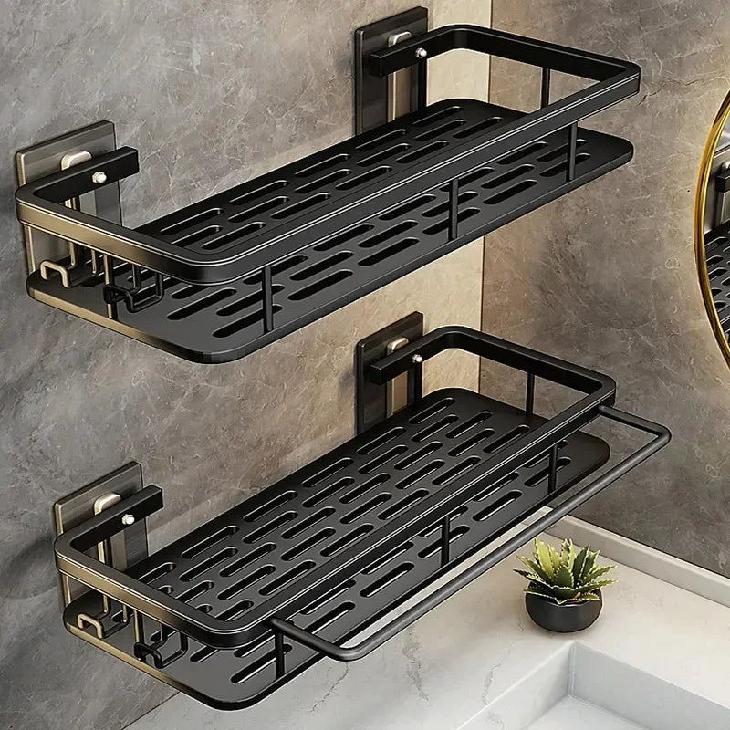 Adjustable Shower Shelf No Drilling – Aluminum Bathroom Organizer for Bath, Vanity or Tub | Holds 20 lbs