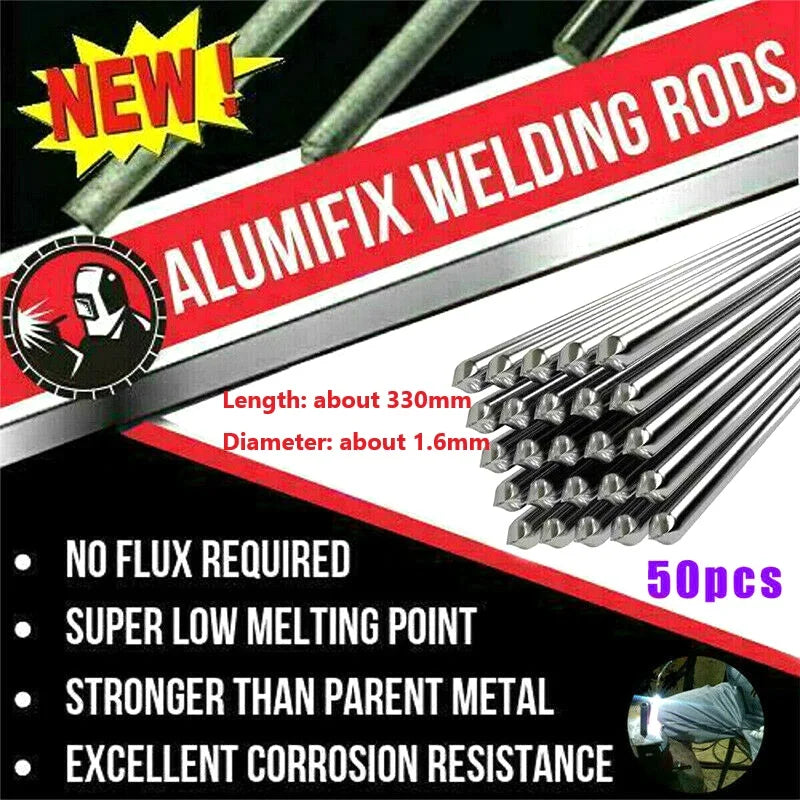 50Pcs 1.6mm 33cm Low Temperature Welding Rods Aluminium Corrosion Resistant Welding Brazing Rods Fast Easy Soldering