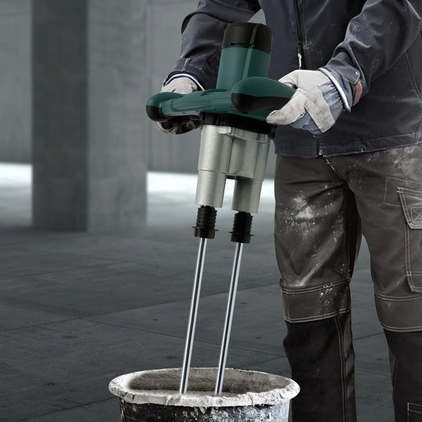 Handheld Paint and Mortar Stirrer Corded Electric 2-Gear Concrete Mixer 6 Speeds Optional Red/Green US/EU Standard 110V