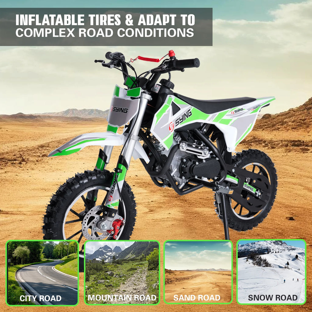 Mini Moto Off-Road 58cc 4 Tiempos con Arranque Manual | Gasolina | 6-12 Años 🏍️ - Firu Total Sales