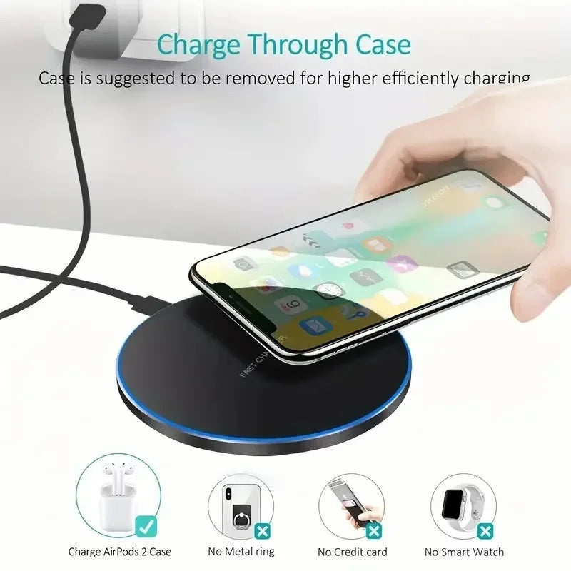 200W Fast Wireless Charging Pad | Samsung Galaxy S25/S24 + iPhone 16/15/14 + Xiaomi