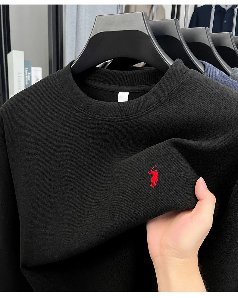Sudadera de Lujo Manga Larga con Bordado de Pony | Casual Cuello Redondo Hombre 👔