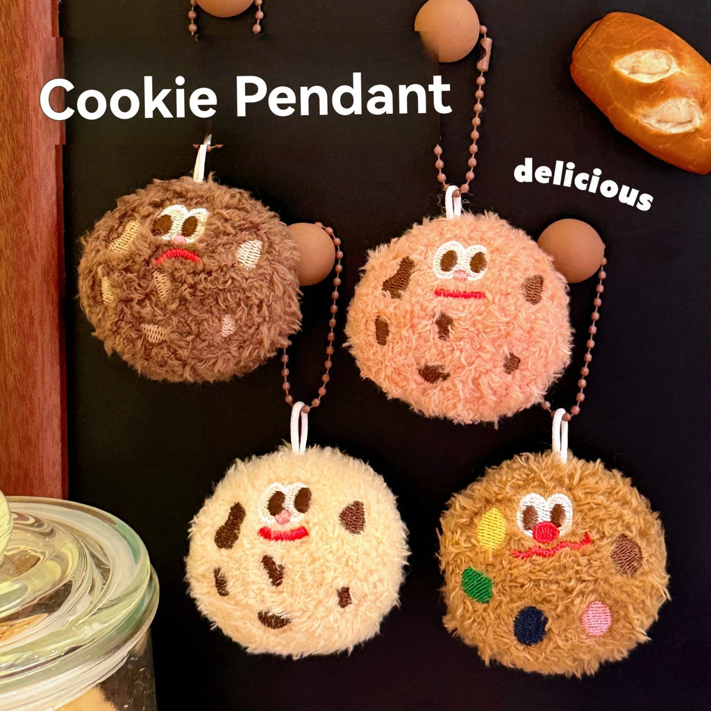 1/4 Pcs Cookie Plush Pendant Cute And Funny Food Doll Cartoon Accessories Keychain Small Pendant