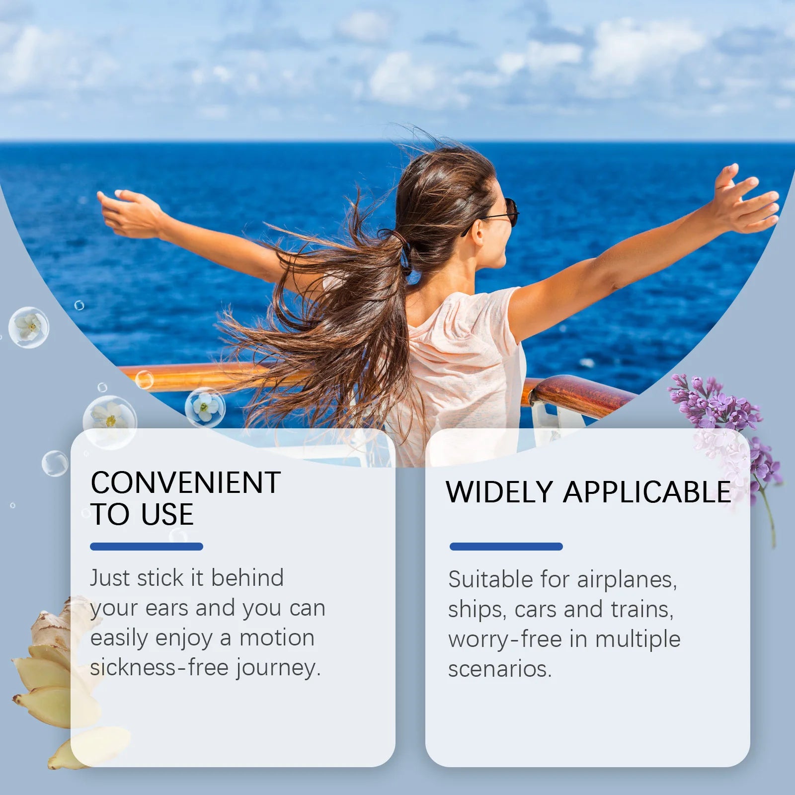 Herbal Motion Sickness Patch Effective Ease Carsick Airsick Suitable Travel Trip Comfortable Use Motion Sickness Relief Sticker