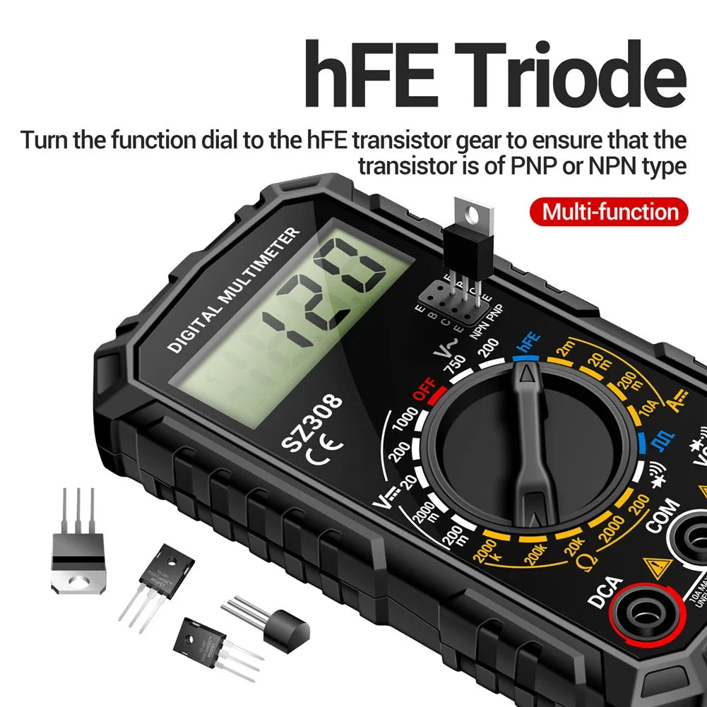 ANENG SZ308 Digital Multimeter AC/DC Current Meter Voltage Resistance Meter Electrician LCD Backlight Ohm Square Wave Test