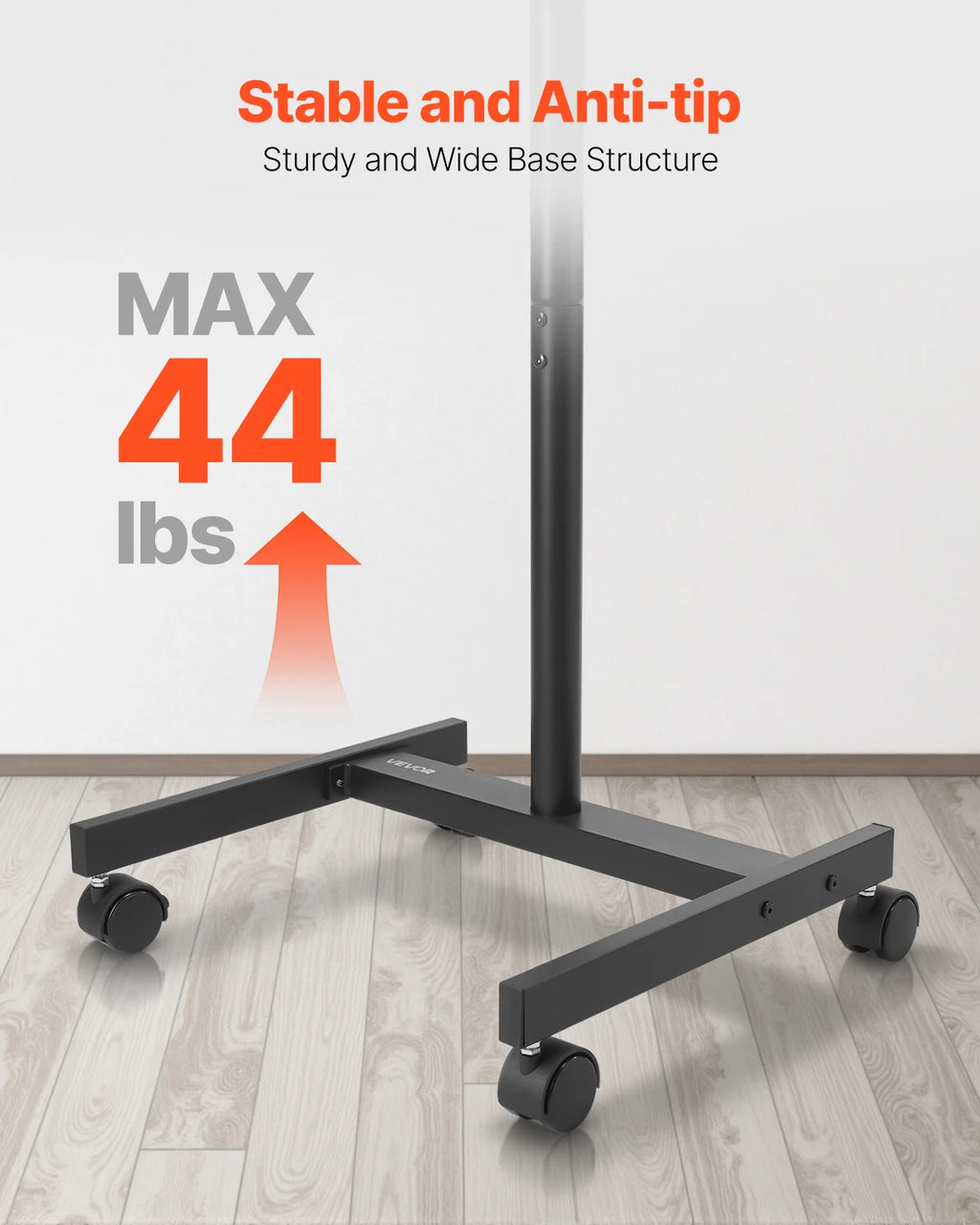 SucceBuy Rolling TV Stand Mobile TV Cart Suit for Various Sizes TV Portable TV Stand with Wheels for Living Room Bedroom Office