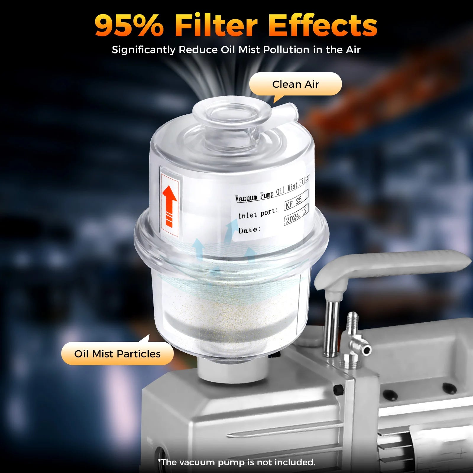 Vacuum Pump Exhaust Oil Mist Filter Oil Spray Arrester/ Fume Separator Exhaust Filter Kf25 Interface