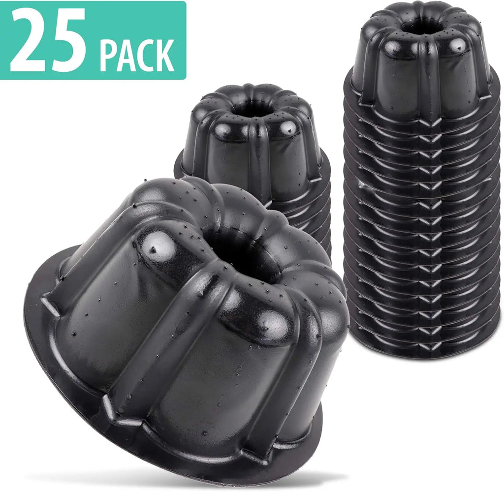 25 Moldes Reutilizables Antiadherentes para Mini Flan | -10°F a 375°F